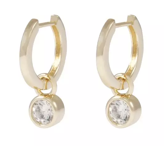 Snö of Sweden Earrings Domino gold/clear - Earrings - 138640 - 1