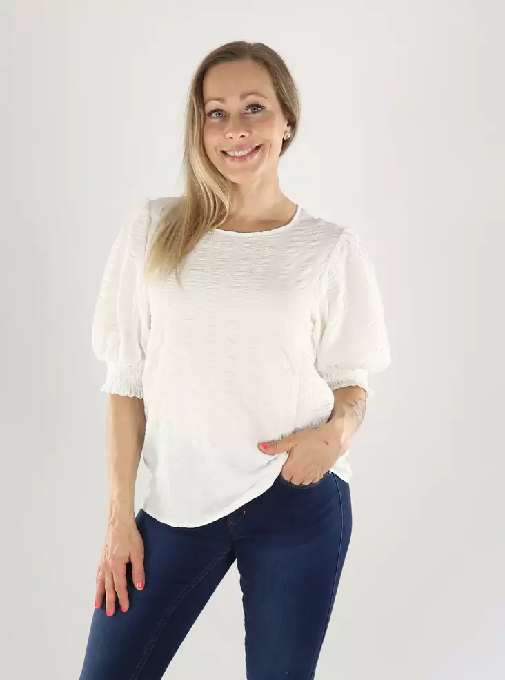 Vila Shirt 2/4 O-NECK TOP snow white - Women's T-shirts - 141410 - 1