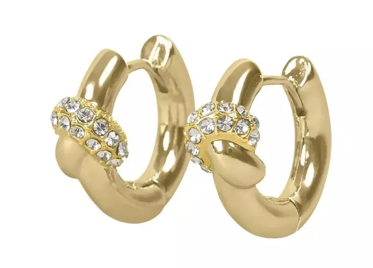 Snö of Sweden Earrings Everly chunky knot crystal ring gold/clear - Earrings - 141590 - 1