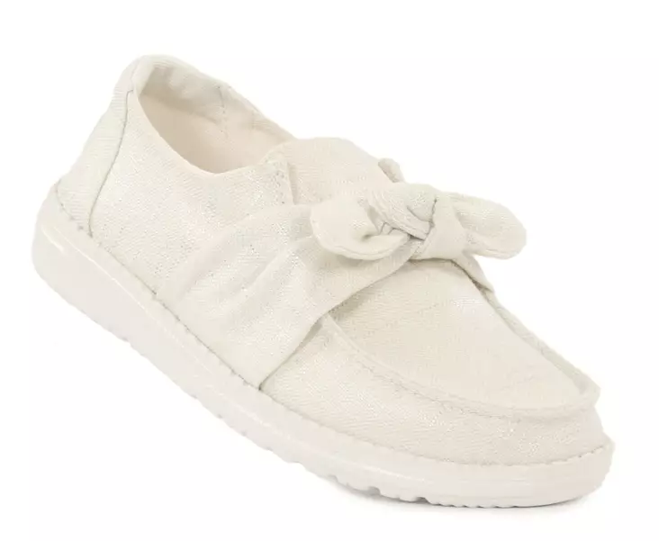 HEYDUDE women's shoes Wendy Bow Shimmer metallic silver - Women's walking shoes - 138420 - 1