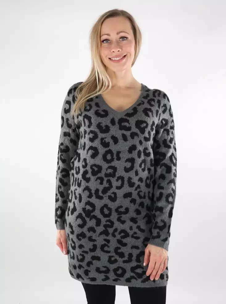 JDY women's knit dress Graphite gray/black - Women's knitwear - 137180 - 1