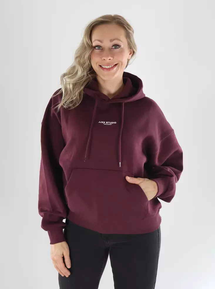 JJXX Hoodie JXSTUDIO VESTERBRO LS RLX HOOD winetasting - Women's hoodies and colleges - 141620 - 1