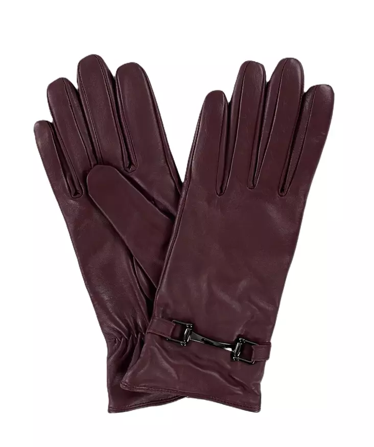 Migant leather gloves NPG157 burgundy - Women's beanies and gloves - 140010 - 1