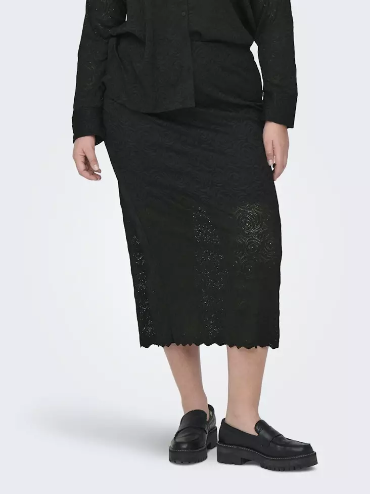 Only Carmakoma plus size Lace Skirt Calf Lace black - Skirts - 137920 - 1