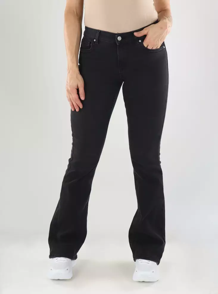 Only Jeans ONLPHOEBE LW BACK POC FLARED Washed Black - Women's jeans - 141640 - 1