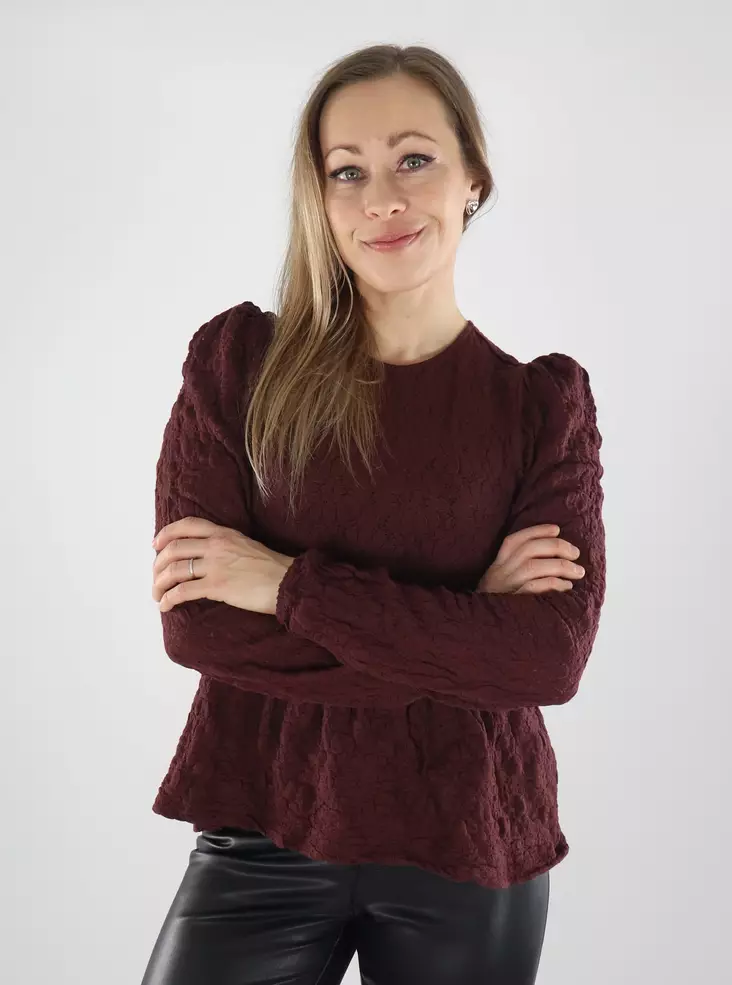 Only women's shirt Peplum decadent chocolate - Women's long sleeved shirts - 139980 - 1