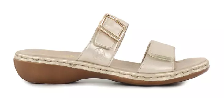 Rieker women's genuine leather mules 65957-90 gold - Rieker mules - 138240 - 1