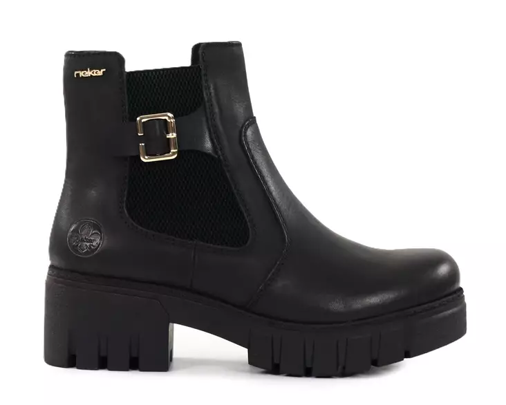 Rieker women's thick-soled ankle boots 74560-00 black - Rieker ankle boots - 139430 - 1