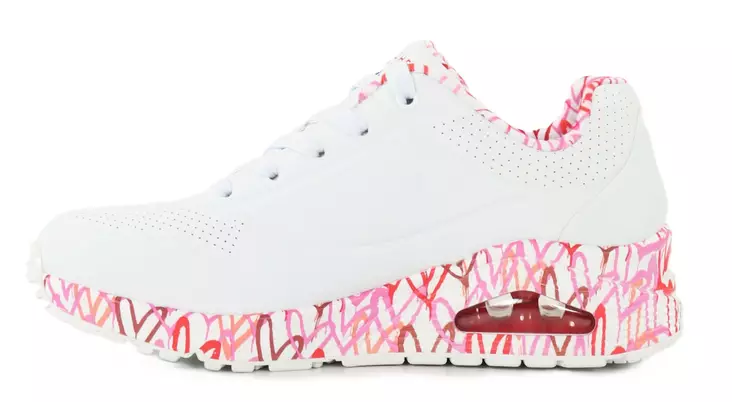 Skechers women's sneakers 155506/WRPK UNO - LOVING LOVE white/red