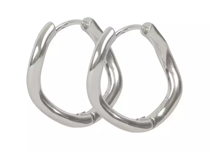 Snö of Sweden Earrings Union curve ring 20 mm silver - Earrings - 141600 - 1