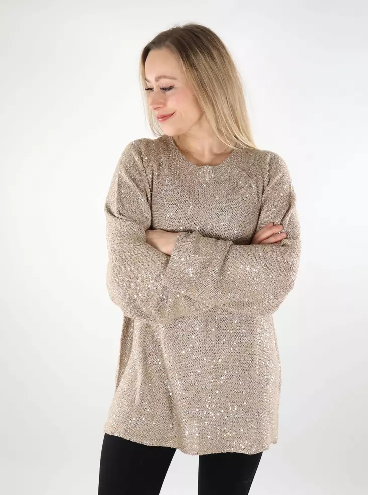 Vero Moda women's glitter sweater Long silver mink - Women's knitwear - 137590 - 1