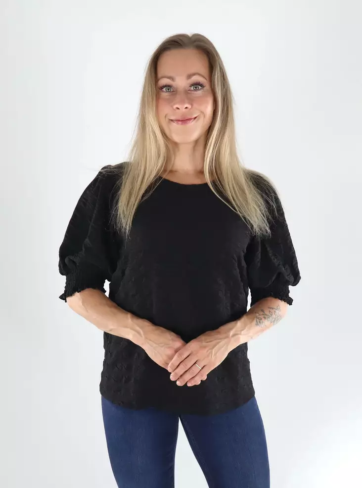 Vila Shirt 2/4 O-NECK TOP black beauty - Women's T-shirts - 141400 - 1