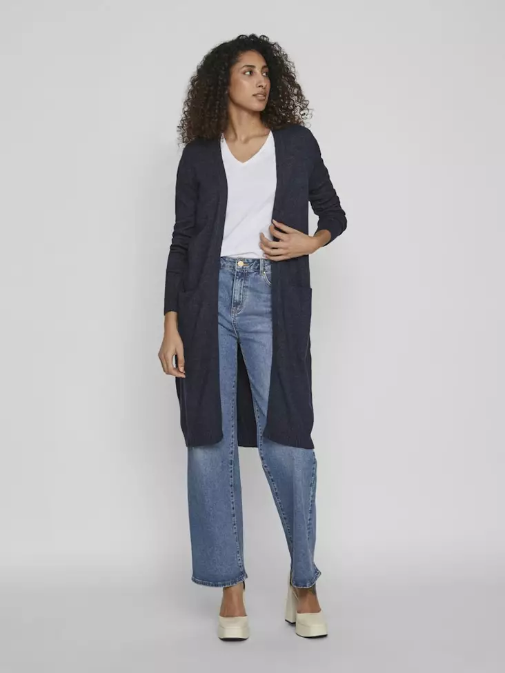 Vila women's long cardigan Ril Long total eclipse - Women's knitwear - 137880 - 1