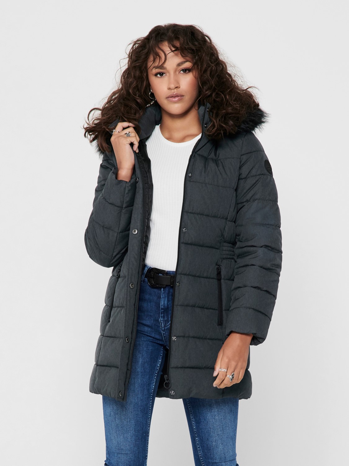 Only Winter Coat Luna quilted, Dark Grey webstore