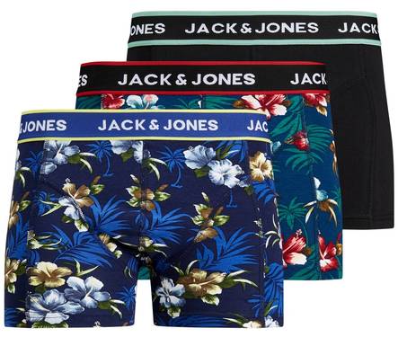 Jack & Jones Boxers Flower, Black/bardaboes - Men's boxers and socks - 127781 - 1
