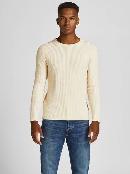Jack&Jones Sweater Blucarlos whisper white - Men's knitwear - 132021 - 1