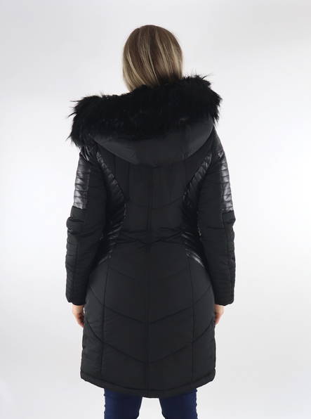 Linette fur hood coat black new arrivals