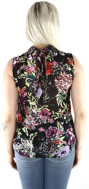Only Top halterneck, Black/flower - Women's party tops - 128271 - 2