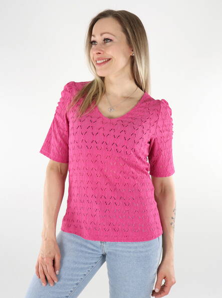 Only women's t-shirt V-neck raspberry rose - Women's T-shirts - 136161 - 1