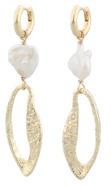 Snö of Sweden Earrings Florence pearl long g/white - Earrings - 133811 - 1