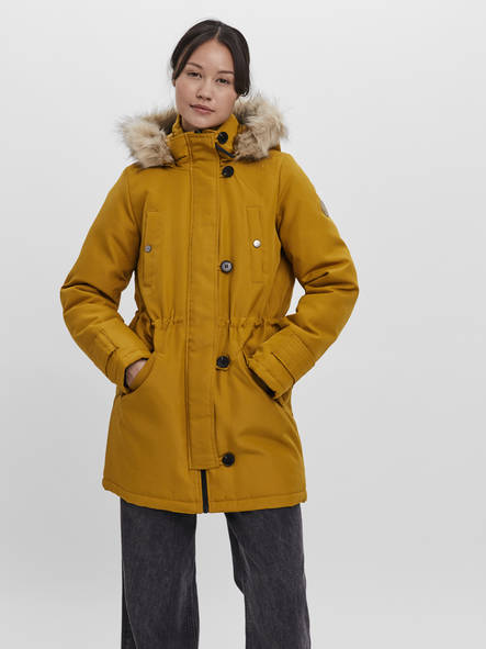 Vero Moda Women s Parka Coat Excursion expedition chai tea yellow Stilettoshop.eu webstore