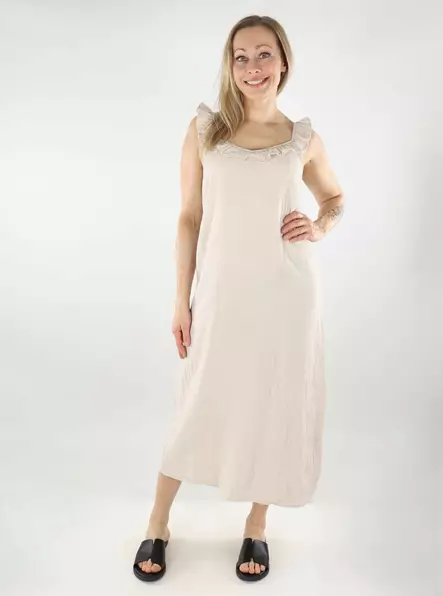 Pieces organic cotton dress Midi silver gray - Dresses and tunics - 138721 - 1