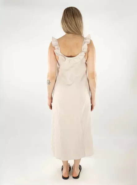 Pieces organic cotton dress Midi silver gray - Dresses and tunics - 138721 - 2