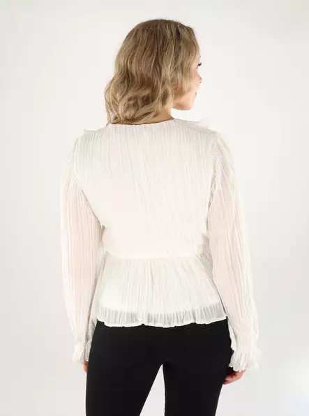 Vero Moda women's shirt Frill Pleat snow white - Women's long sleeved shirts - 138821 - 2