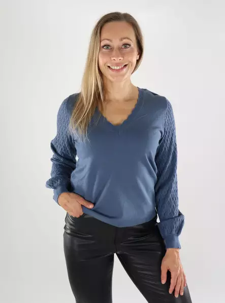 Vila women's sweater V-Neck vintage indigo - Women's knitwear - 139121 - 1
