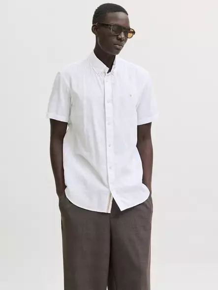 Jack&Jones men's short-sleeved Dress Shirt Blusummer bright white - Men's dress shirts - 141111 - 1