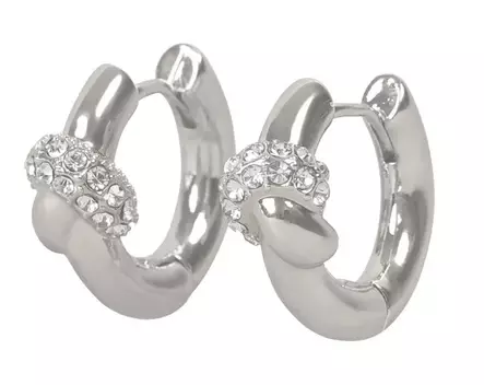 Snö of Sweden Earrings Everly chunky knot crystal ring silver/clear - Earrings - 141591 - 1