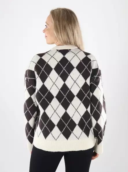 Vero Moda sweater VMHALO LS O-NECK PULLOVER BOO birch/chocolate - Women's knitwear - 141871 - 2