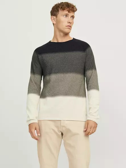 Jack&Jones men's cotton sweater Hill mulch/light brown - Men's knitwear - 137281 - 2