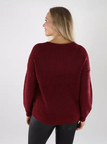JDY women's sweater JDYNEW Pullover cabernet - Women's knitwear - 139071 - 2
