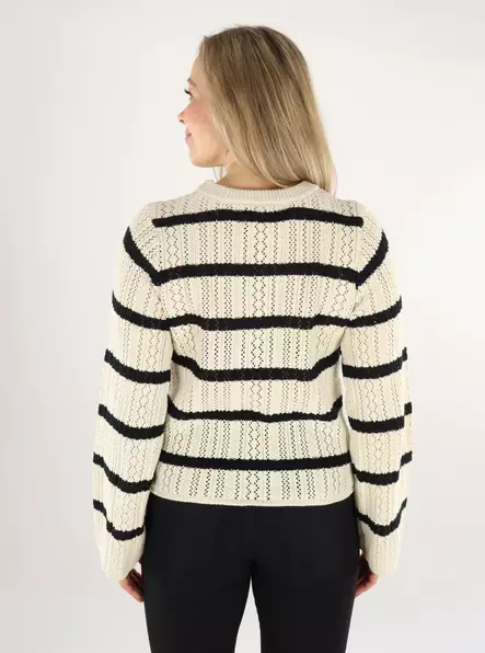 Pieces women's sweater O-Neck birch/black - Women's knitwear - 138531 - 2