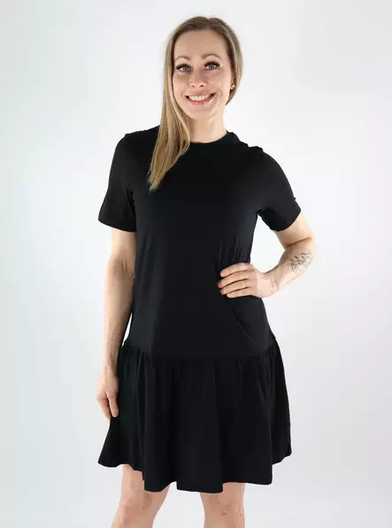 Pieces cotton dress O-Neck black - Dresses and tunics - 140681 - 1