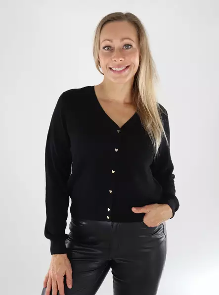 Vero Moda women's cardigan VNNEWLEX heart black - Women's knitwear - 139151 - 1