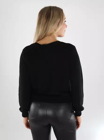 Vero Moda women's cardigan VNNEWLEX heart black - Women's knitwear - 139151 - 2