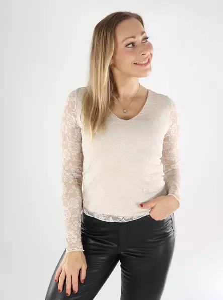 Vero Moda women's shirt V-Neck pumice stone - Women's long sleeved shirts - 139321 - 1