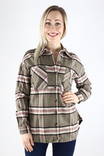 JDY Flannel Shirt, oatmeal/olive - Women's shirts and blouses - 129981 - 1