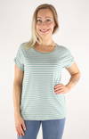 Only T-Shirt Moster stripe jadelte/cloud - Women's T-shirts - 131401 - 1