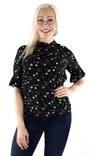 Pieces Shirt 2/4, Dark Blue/Flower - Women's long sleeved shirts - 127361 - 1