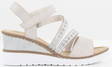 Rieker Wedge Sandals V3551-60, Beige - Rieker women`s sandals - 128591 - 1