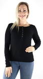 Vero Moda Women's Shirt Natasha placket, black, white - Women's long sleeved shirts - 129361 - 1
