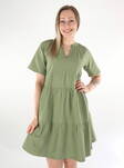 Vila Dress V-neck oil green - Dresses and tunics - 136251 - 1
