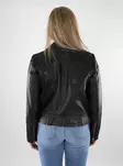 Pieces women's genuine leather biker jacket Leather black - Women's leather- and pu-jackets - 137741 - 2