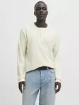 Jack&Jones men's shirt JJEDOVER Henley antique white/melange - Men's long sleeved shirts - 138931 - 4