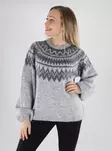 Only women's sweater O-Neck light grey/dark grey - Women's knitwear - 139771 - 1