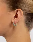 Snö of Sweden Earrings Everly chunky knot crystal ring silver/clear - Earrings - 141591 - 2