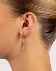 Snö of Sweden Earrings Trinity chain pendant ring gold/clear - Earrings - 141611 - 2